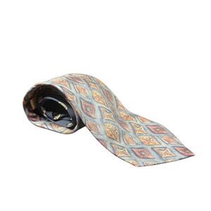 Louis Feraud vintage silk tie with geometric diamond pattern